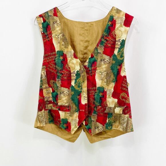 80s 90s Vintage Musical Instrument Themed Dress Vest - Picture 1 of 7